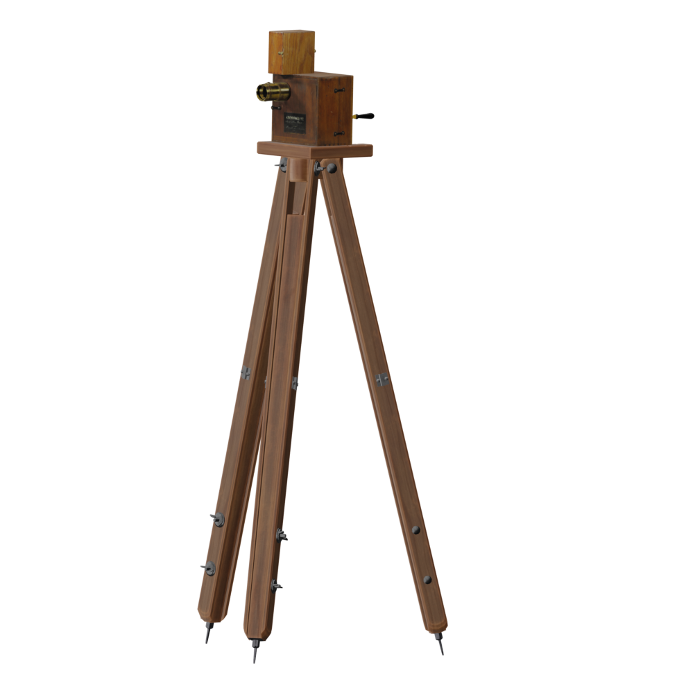The Cinématographe is in camera mode and mounted on its tripod.